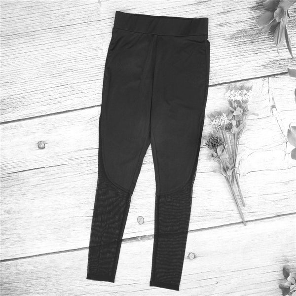 Women Fitness Leggings Running Tulle Perspective Trousers