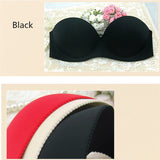 Women Front Closure Silicone Self-Adhesive Half Cup Wire Free Backless Strapless Seamless Push Up Bra For Female Intimates