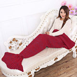 Super Soft Yarn Knitted Mermaid Tail Blanket