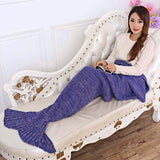 Super Soft Yarn Knitted Mermaid Tail Blanket