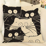 Cat Pillow Cartoon Images Linen Cotton Blend Cushion Cover Pillowcases - ilovealma