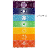 Rectangle Of Rainbow Colored Beach Towel Yoga Mat