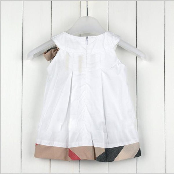 British Style Bowknot Girls Dress - ilovealma