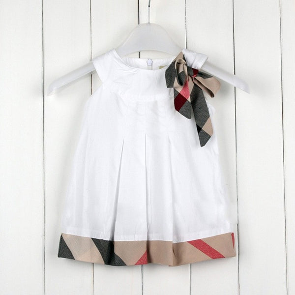 British Style Bowknot Girls Dress - ilovealma