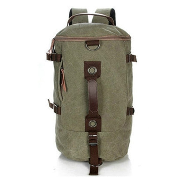 Large Capacity Travel Mountaineering Canvas Bucket Shoulder Backpack Bags