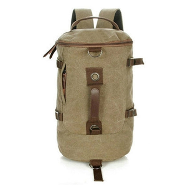 Large capacity travel mountaineering backpack bags canvas bucket shoulder bag