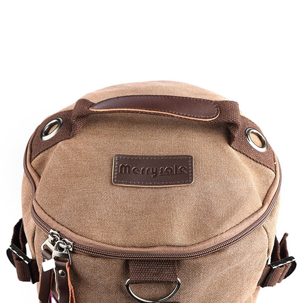 Large Capacity Travel Mountaineering Canvas Bucket Shoulder Backpack Bags