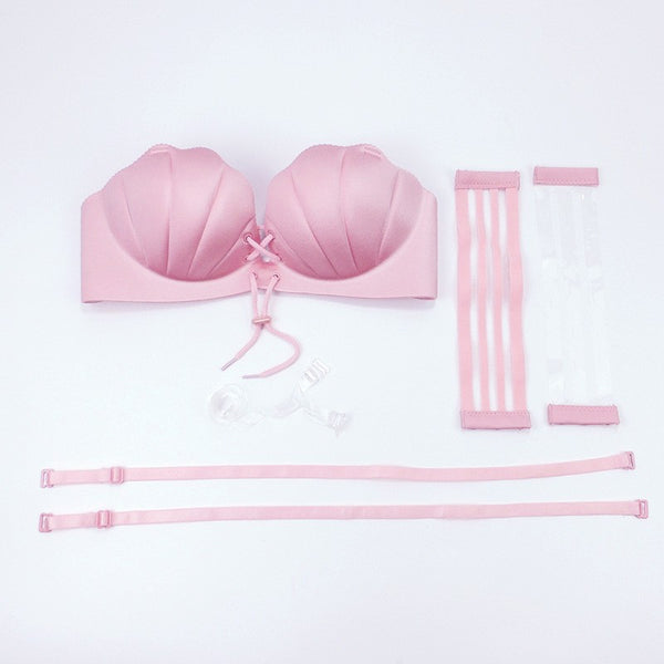 Pink Shell Push Up Steel Free Bra