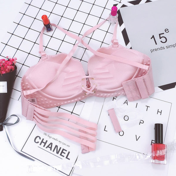 Pink Shell Push Up Steel Free Bra
