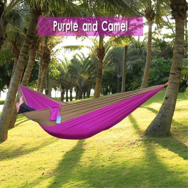 270*140cm Backpacking Hammock - Portable Nylon Parachute Outdoor Double Hammock - ilovealma