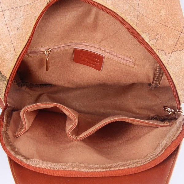 Retro World Map Travel Backpack