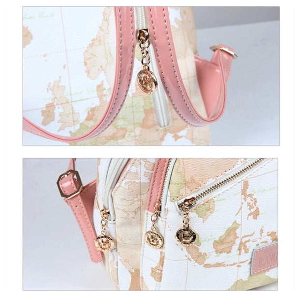Retro World Map Travel Backpack
