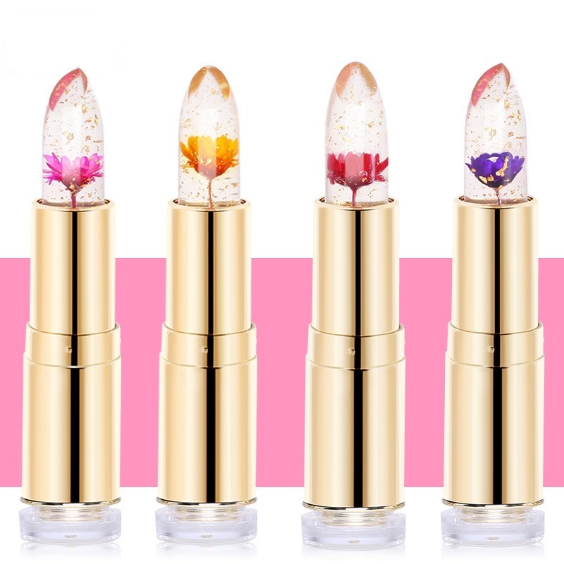4 Colors Flower Jelly Lipstick Temperature Change Lipsticks