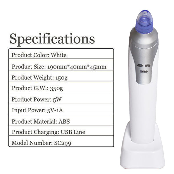 Electronic Facial Pore Cleaner Nose Blackhead Cleansing Acne Remover
