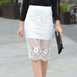 High Waist Pencil Lace Skirt