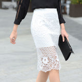 High Waist Pencil Lace Skirt
