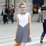 2017 Summer Fashion Casual Striped Women Dress Elegant Sleeveless Office Dress Mini Party Vestidos Dresses Vintage Sundress - ilovealma