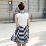 2017 Summer Fashion Casual Striped Women Dress Elegant Sleeveless Office Dress Mini Party Vestidos Dresses Vintage Sundress - ilovealma