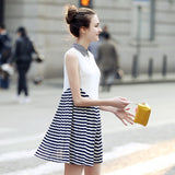 2017 Summer Fashion Casual Striped Women Dress Elegant Sleeveless Office Dress Mini Party Vestidos Dresses Vintage Sundress - ilovealma