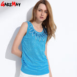 Sleveless Rhinestone Rose Pattern