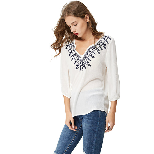 Vintage Blouse with Embroidery Design
