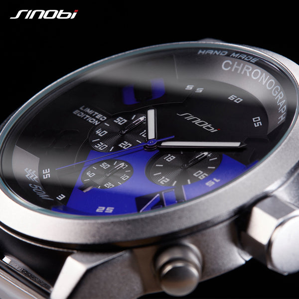 SINOBI Fast & Furious Inspired Blue Ocean Chrono Watch