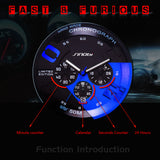 SINOBI Fast & Furious Inspired Blue Ocean Chrono Watch