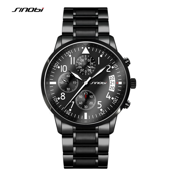 SINOBI Geneva Pilot Mens Chronograph Waterproof Watch