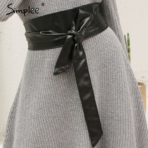 Simplee Sexy pu leather black belts cummerbunds Wrap around tie wide w ilovealma Simplee Sexy pu leather black belts cummerbunds Wrap around tie wide w ilovealma