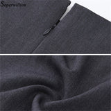 Soperwillton 2016 New Summer Office Dress Women Elegant O-neck Sleeveless Knee Length Wear to Work Sheath Ladies Dresses #BD725