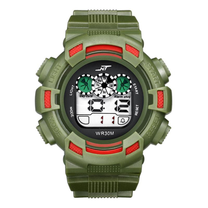 Waterproof Luminous display Mens LED Digital Date Alarm Waterproof Rubber Sports Army Watch Wristwatch Water Resistant #YYW