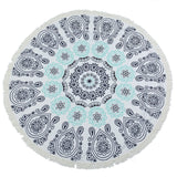 Blue Flowers Mandala Beach Towel - ilovealma