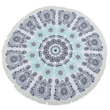 Blue Flowers Mandala Beach Towel - ilovealma