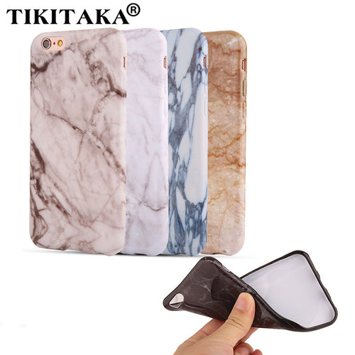 6 6s Hot Selling Fashion Marble Stone Back Cover Soft TPU Phone Case for iPhone 5 5s SE 6 6S / Plus Coque Ultra thin Smooth Case - ilovealma