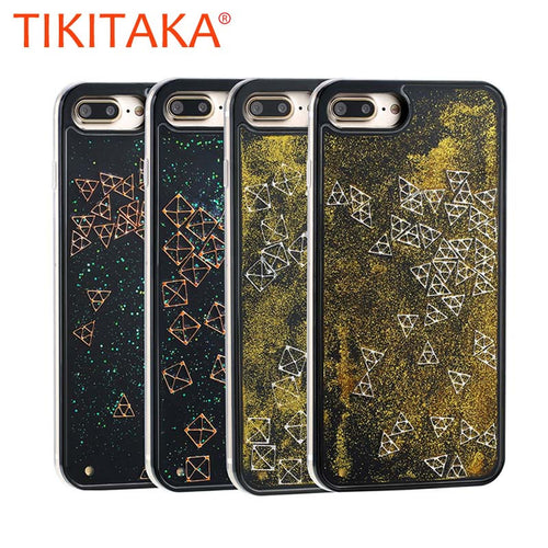 6 7 Case Fashion Dynamic Glitter Quicksand Phone Cases for iPhone 7 6 6S Plus Funda Active Square Triangle Sand Cover Shell Capa - ilovealma