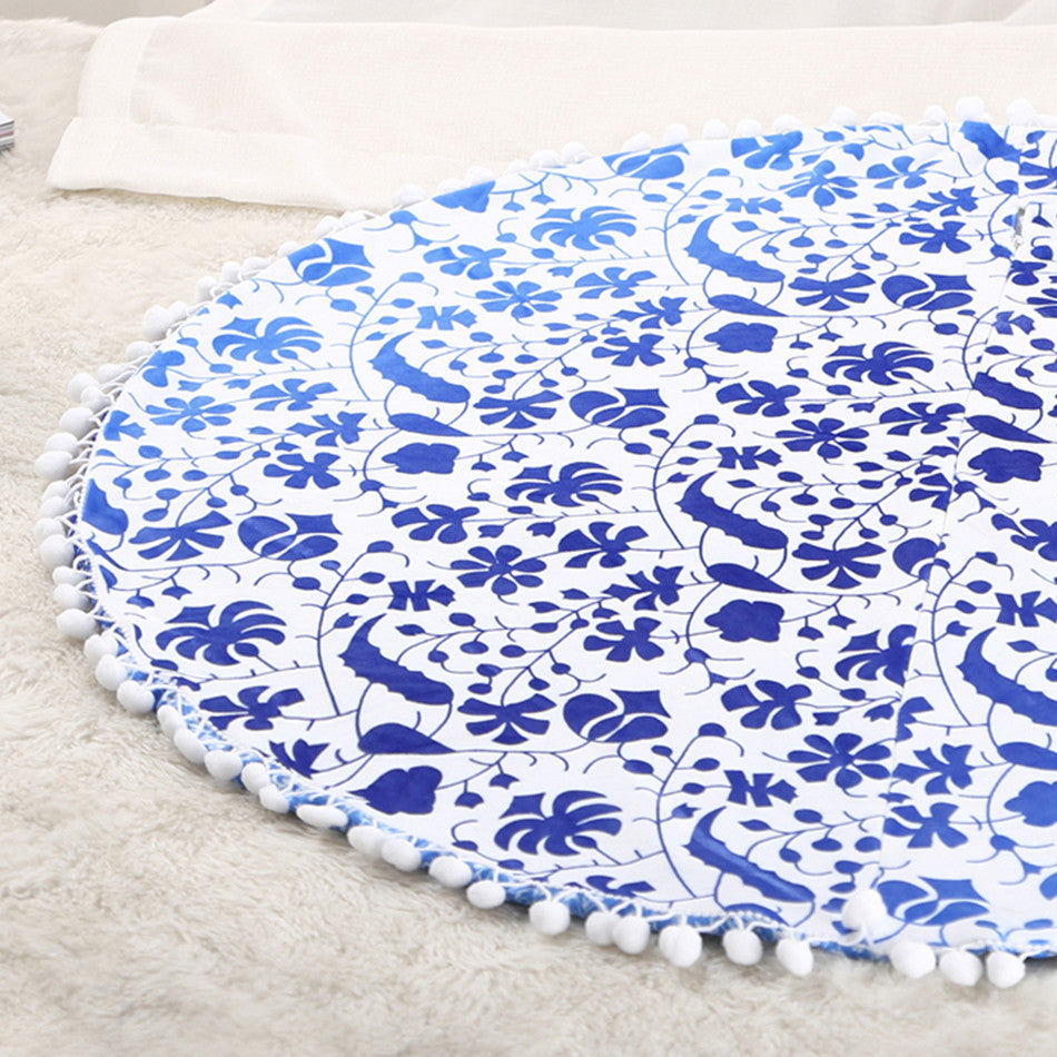 29x29inch Large Floor Pouf Pillows Indian Mandala Round Cushion Covers Plush Material Pillowcase Elephant Gradient color
