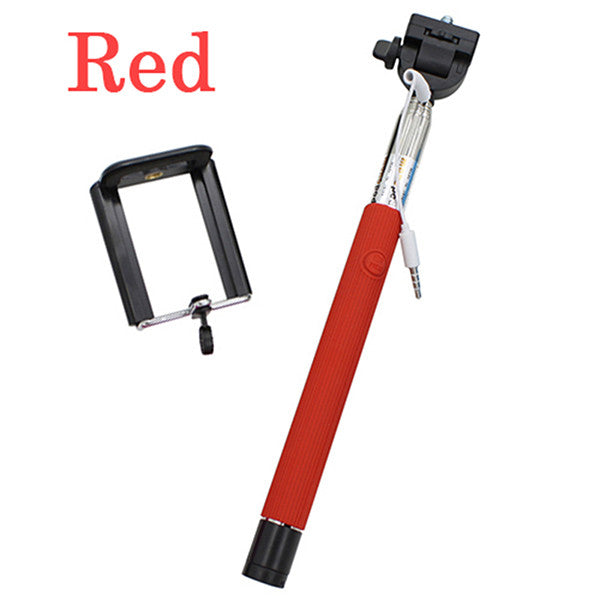 22-100cm Portable Extendable Handheld Monopod Audio Cable Wired Palo Selfie Stick Self-Pole Artifact For Iphone Samsung Android - ilovealma