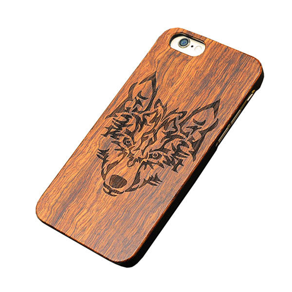 6 s Retro Nature Embossed Wood Phone Cases For iPhone 5 5s SE 6 6s Plus Funda Novel Carving Wooden Case PC Cover Hard Shell Capa - ilovealma