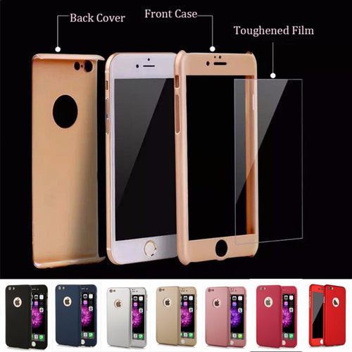 7 Plus 360 Case Full Body Protection Phone Cases For iPhone 7 7 Plus Armor 3 in 1 Hard Back Cover Funda Free Glass Screen Film - ilovealma