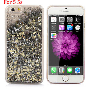 Hot! Bling Colorful Dynamic Liquid Glitter Sand Quicksand Star Hard Back Cover Clear Case For Iphone 5 5s SE 6 6s 6 Plus 6s Plus