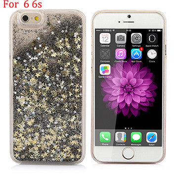 Hot! Bling Colorful Dynamic Liquid Glitter Sand Quicksand Star Hard Back Cover Clear Case For Iphone 5 5s SE 6 6s 6 Plus 6s Plus