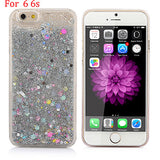 Hot! Bling Colorful Dynamic Liquid Glitter Sand Quicksand Star Hard Back Cover Clear Case For Iphone 5 5s SE 6 6s 6 Plus 6s Plus