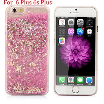 Hot! Bling Colorful Dynamic Liquid Glitter Sand Quicksand Star Hard Back Cover Clear Case For Iphone 5 5s SE 6 6s 6 Plus 6s Plus