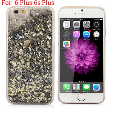 Hot! Bling Colorful Dynamic Liquid Glitter Sand Quicksand Star Hard Back Cover Clear Case For Iphone 5 5s SE 6 6s 6 Plus 6s Plus