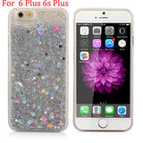 Hot! Bling Colorful Dynamic Liquid Glitter Sand Quicksand Star Hard Back Cover Clear Case For Iphone 5 5s SE 6 6s 6 Plus 6s Plus