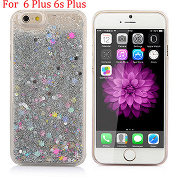 Hot! Bling Colorful Dynamic Liquid Glitter Sand Quicksand Star Hard Back Cover Clear Case For Iphone 5 5s SE 6 6s 6 Plus 6s Plus