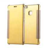 Luxury Flip Plating Mirror Case For Huawei Ascend P8 Lite Fundas Electroplating PC Hard Back Cover For Huawei P9 Lite G9 Coque