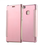 Luxury Flip Plating Mirror Case For Huawei Ascend P8 Lite Fundas Electroplating PC Hard Back Cover For Huawei P9 Lite G9 Coque