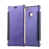 Luxury Flip Plating Mirror Case For Huawei Ascend P8 Lite Fundas Electroplating PC Hard Back Cover For Huawei P9 Lite G9 Coque