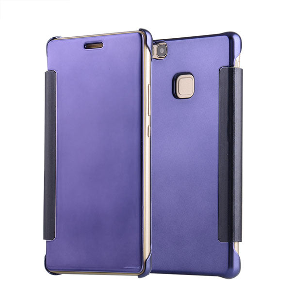 Luxury Flip Plating Mirror Case For Huawei Ascend P8 Lite Fundas Electroplating PC Hard Back Cover For Huawei P9 Lite G9 Coque